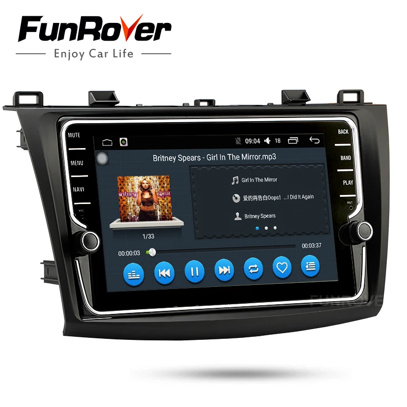 Best Funrover 2 Din IPS Android 8.0 Car DVD Player For Mazda3 Axela 2009-2012 Car Multimedia gps navigation Car Radio Player 2G 32G 2