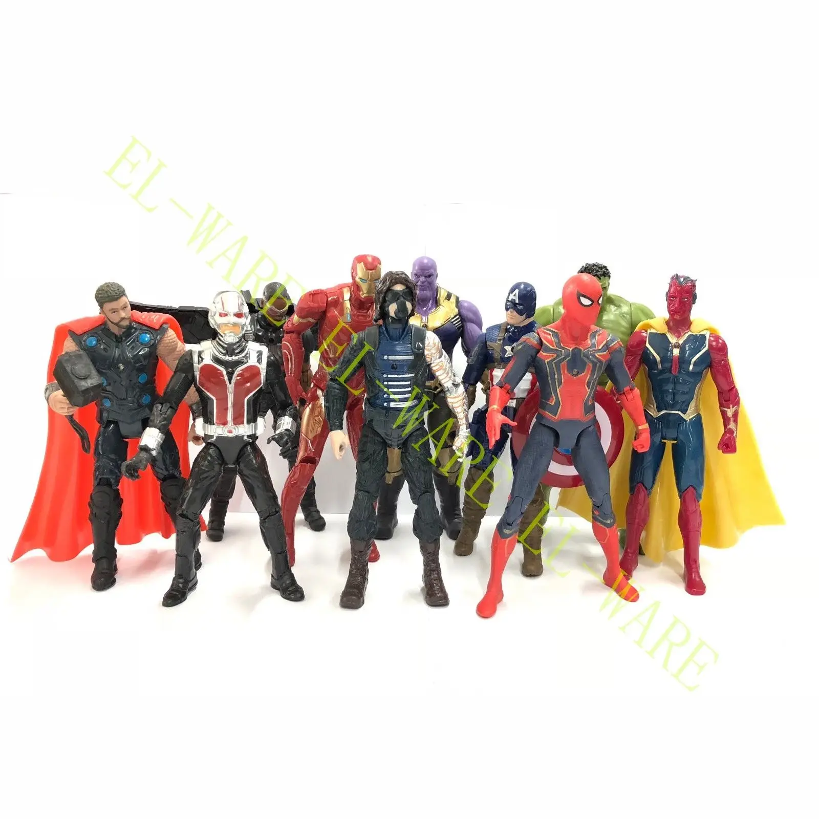 

10 Pcs The Avengers 3 Infinity War Loose Light Action Figure Toy Captain America Anime Figure Collectible Model Toy