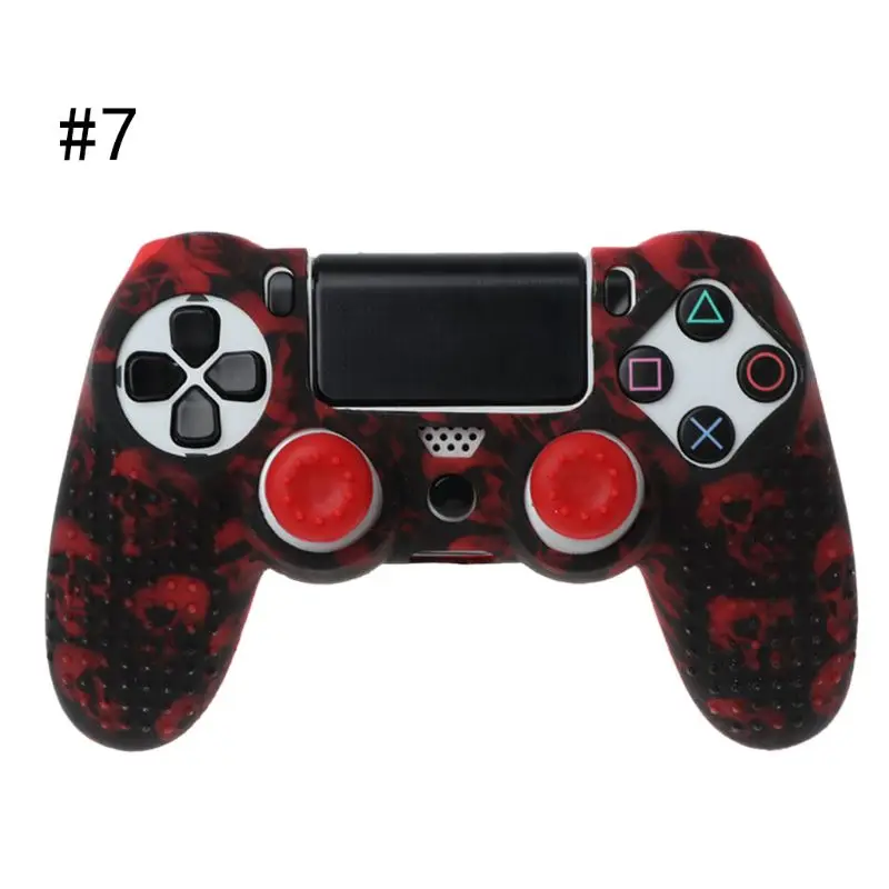 

Anti Slip Silicone Protective Skin Case For PlayStation PS4 With Thumb Stick Cap Nov-26A