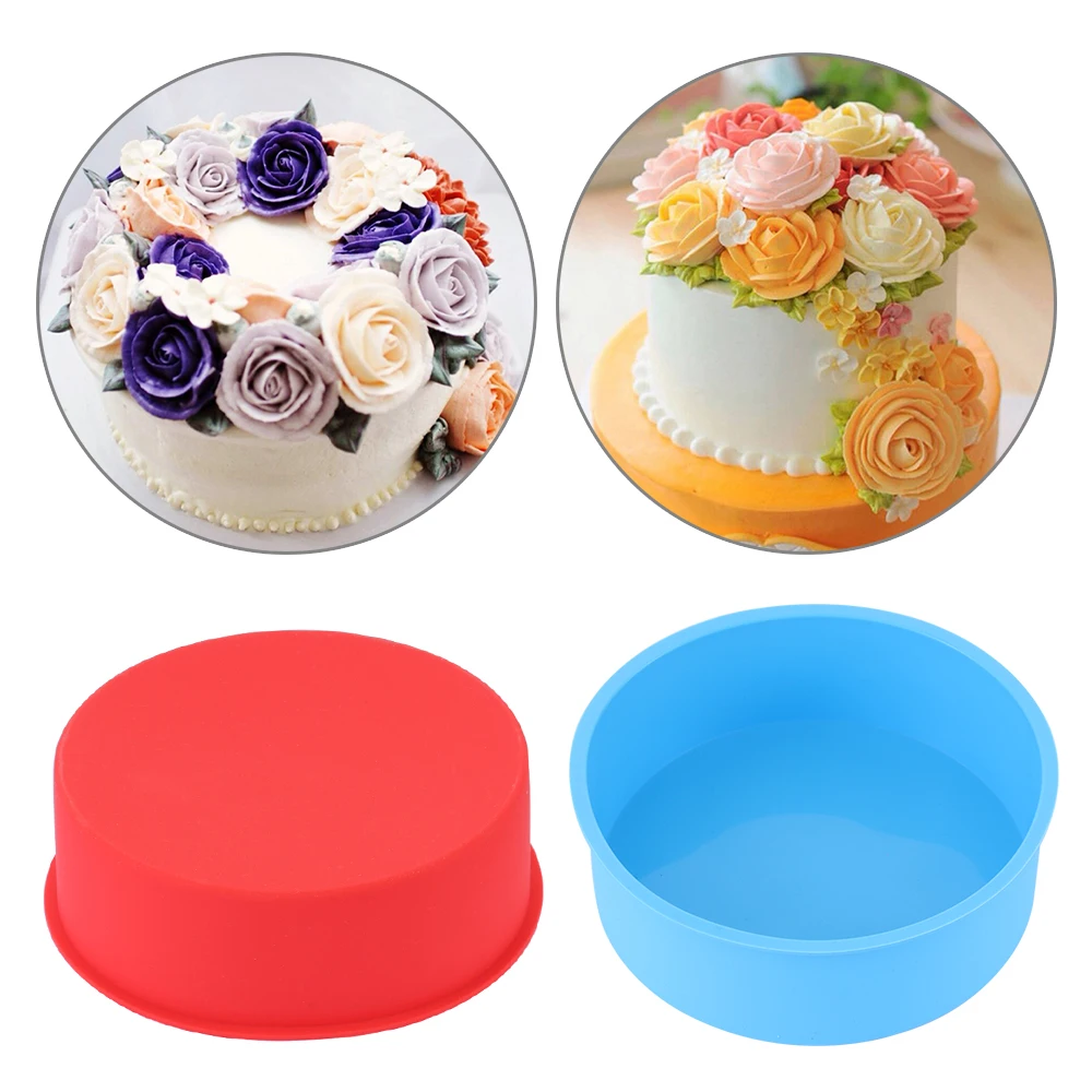 

6inch Muffin Mousse Mould DIY Baking Tools Silicone Round Pattern Pudding Mold Cake Pan Tray Pastry Dish Bakeware Baking Tools