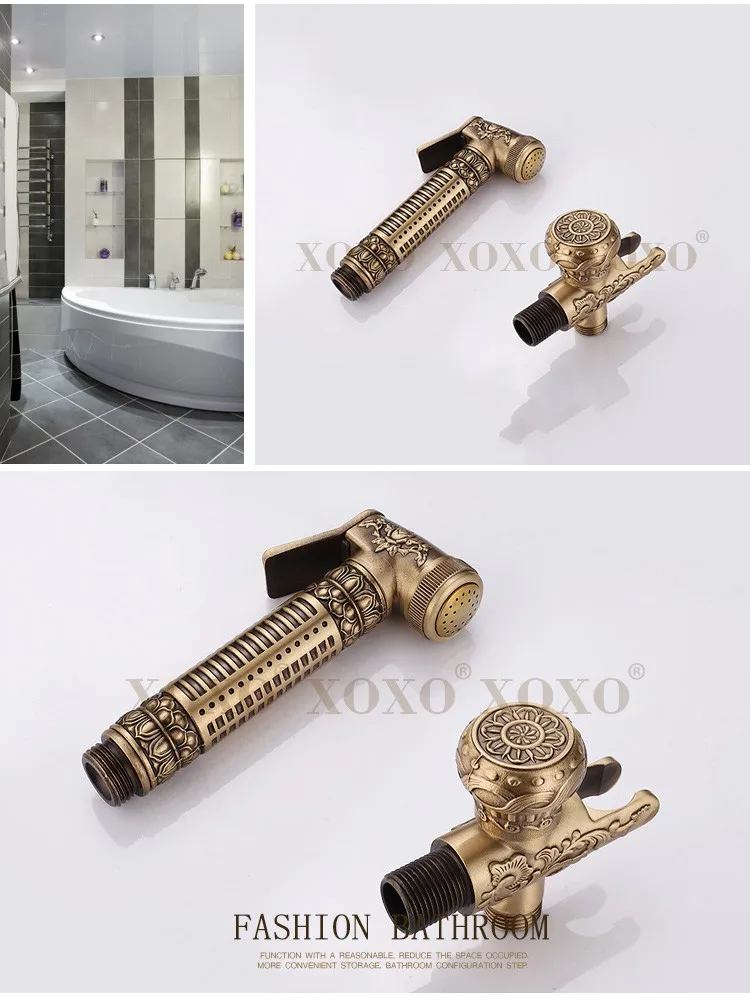 XOXO античная латунь ванной комнаты кухни и ванной полки двойного уровня с крюка душ кронштейн корзина X732B-1