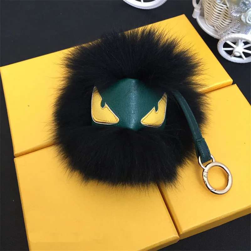Little Monster Fur Pendant Fashion 15cm Real Fox Fur Pompom font b Keychain b font Car