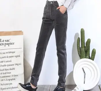 

Corduroy harem pants for women high waist casual capris autumn spring new fashion trousers female black red brown akd0801
