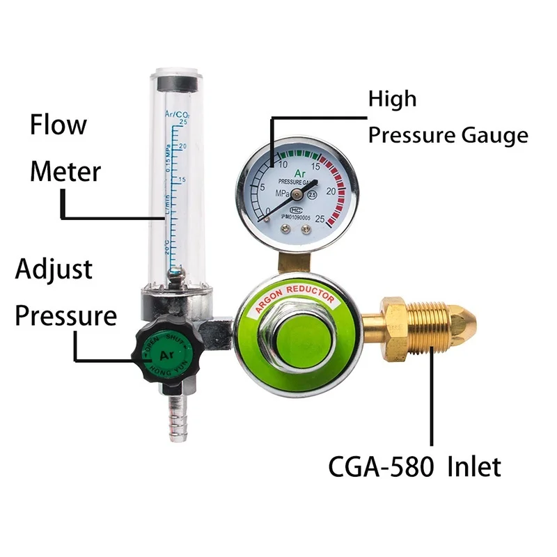 Argon CO2 Mig Tig Flowmeter Regulator Welding Regulator Gauge Gas Welder