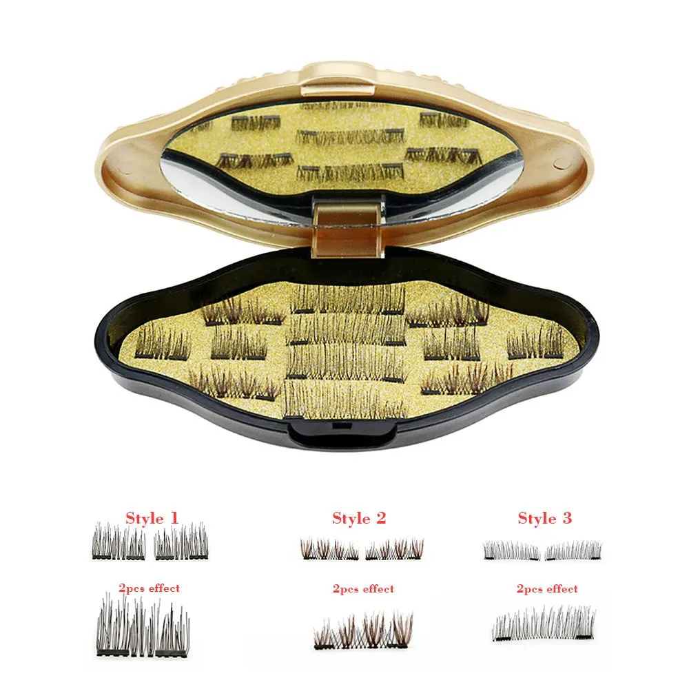 3D норки макияж Накладные ресницы на магнитах магнит накладные ресницы двойной набор ресниц на магните ресницы ультра тонкие Многоразовые