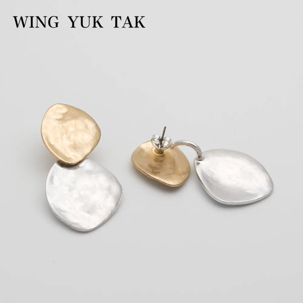 

wing yuk tak Vintage Stud Earrings Women Fashion Simple Design Irregular Metal Punk Earring Brincos Orecchini Jewelry Wholesale