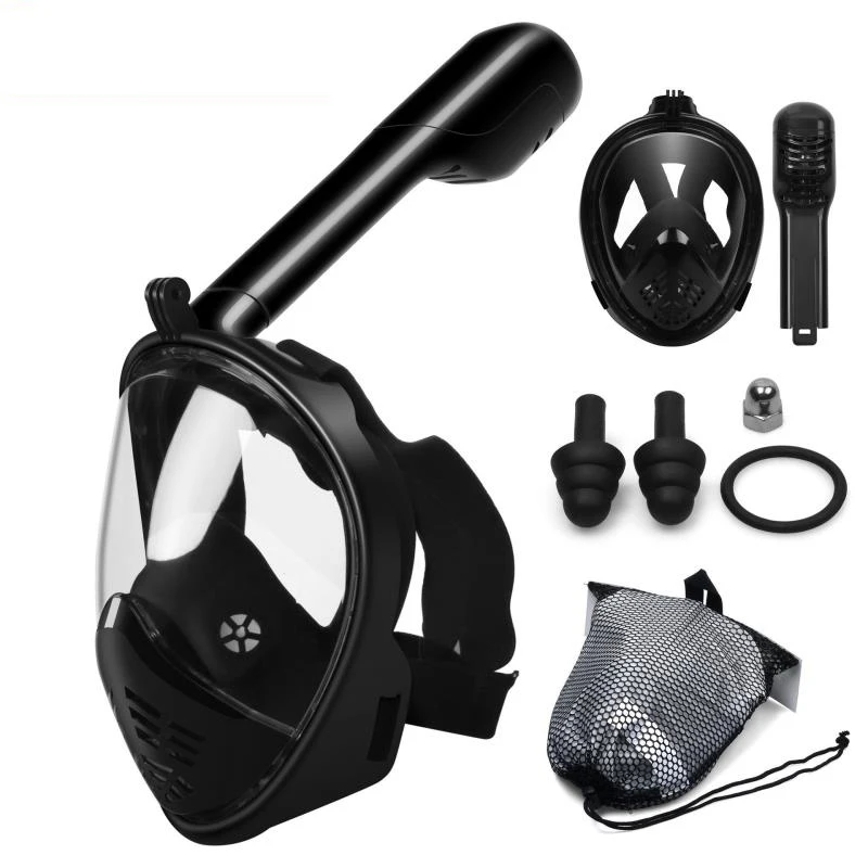 Погружная маска для подводного плавания, анти-туман, маска для подводного плавания, для плавания, подводной охоты - Цвет: Black