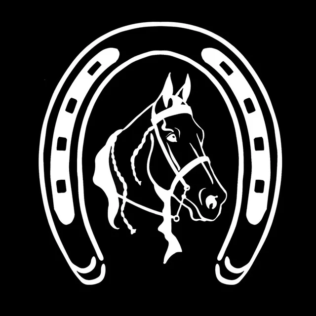 18.8*20.3CM Horseshoe And Classic Horse Head Car Body Decal Creative