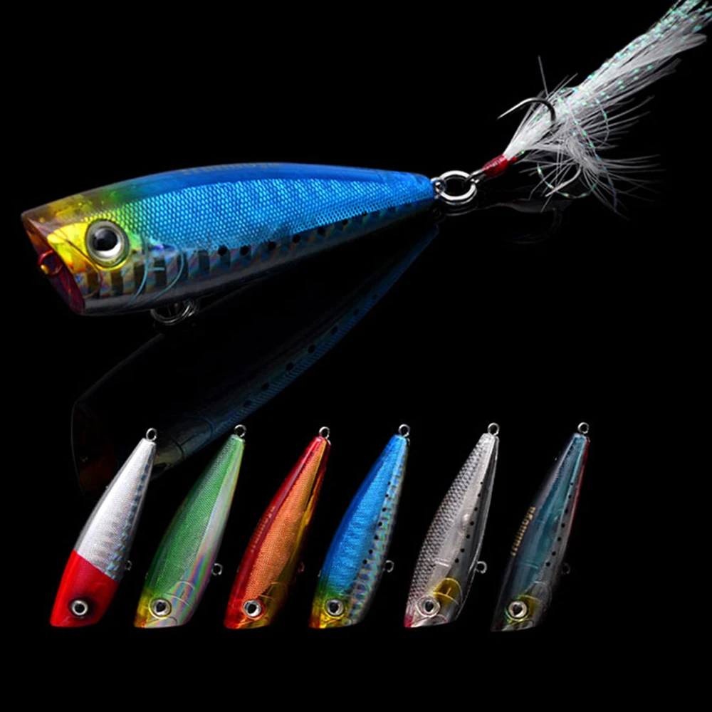 Trulinoya 60mm 7g 6pcs Popper Fishing Lures Hard Bait Saltwater Fishing Lure Japan Carp Fishing