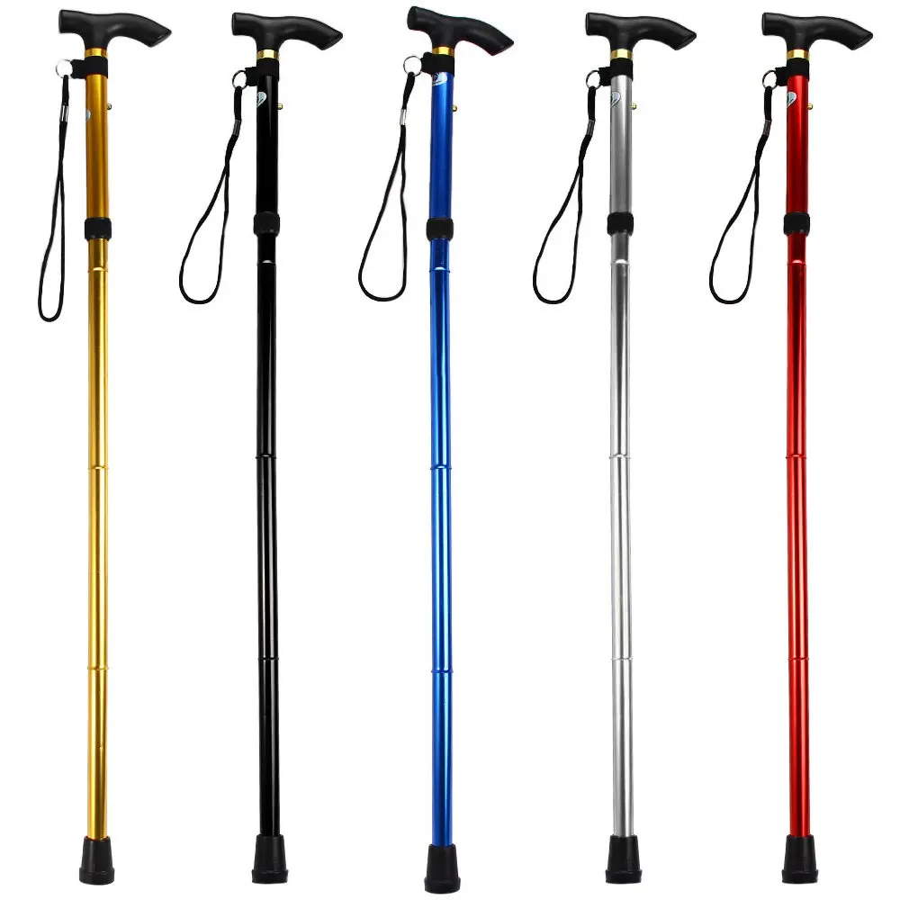 Appearancnes Alpenstocks 3-Section Adjustable Aluminum Alloy Canes Ultralight Pole Walking Camping Hiking Trekking Sticks Plastic Handle