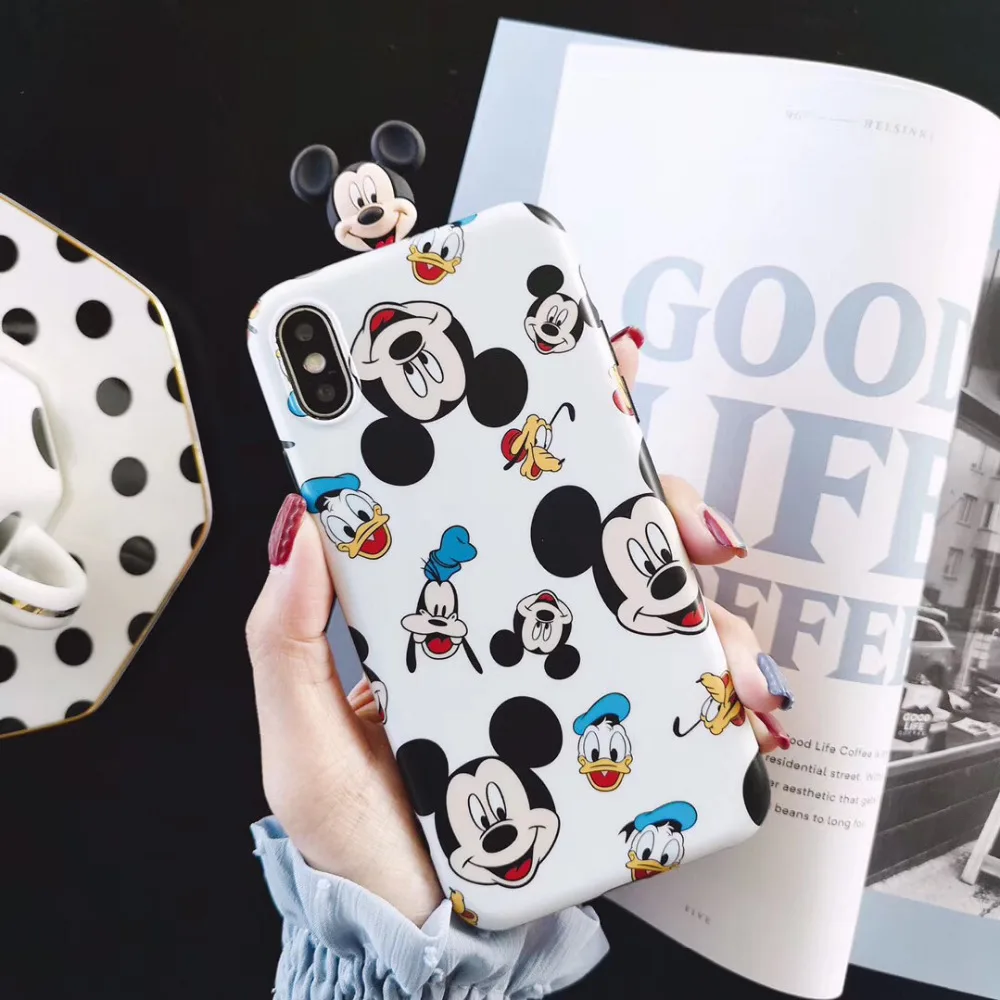 

maosenguoji 3D funny cartoon Kneeling mickey Donald Duck Fashion Mobile Phone Case for iphone 6 6s 6plus 7 8 plus X 10 XR XS MAX