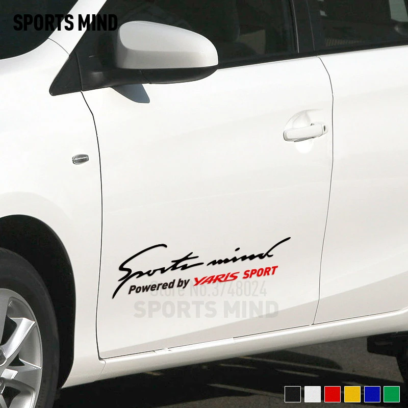 Decoración de coche deportivo, 2 piezas, pegatina, accesorios exteriores para Yaris|sports mind|for toyotacar styling -