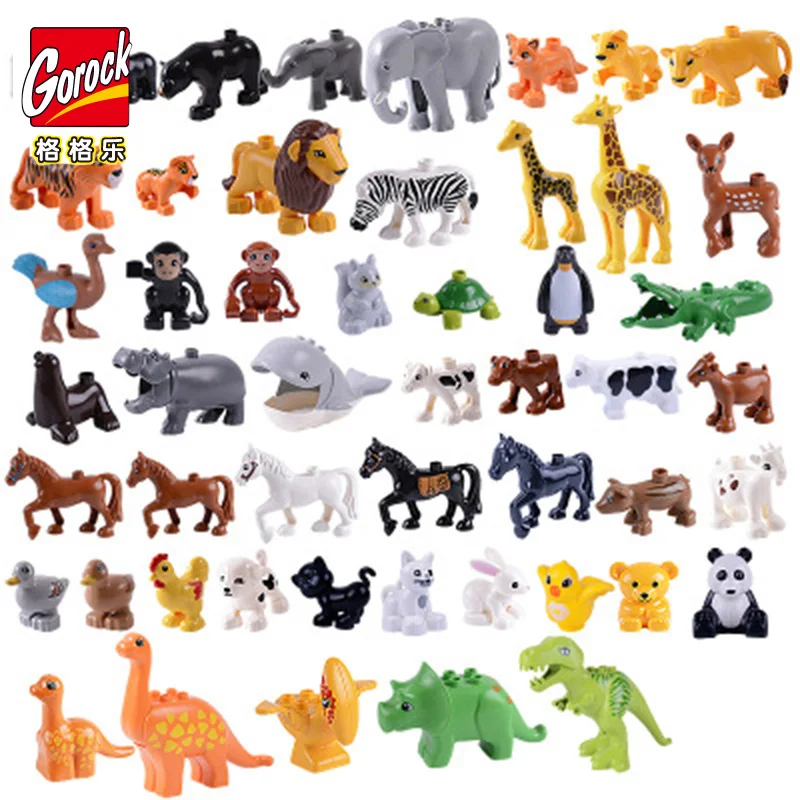 

GOROCK 28 Style Cute Animal Zoo Forest Farm Big Building Blocks Kids Toys DIY Set Brick Compatible With Christmas Gifts