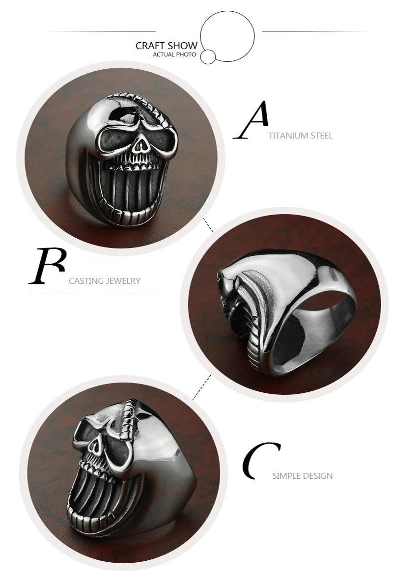 Qevila New Fashion Silver Heavy Metals Punk Rock Men Ring Skull Ring With Open Beer Cover Function for Men Women Jewelry Rings (3)