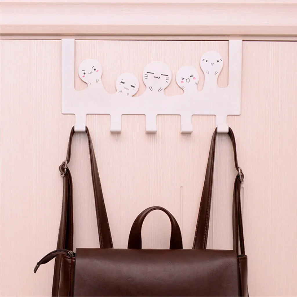 

Cartoon Over-The-Door Hook Rack 5 Hooks Hanger Storage Holder Hanging Coat Hat Dropshipping Mar13