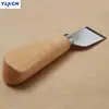 Japanese import leather knife Cut knife Handmade leather DIY Cutting tool Shovel knife High carbon steel solid wood handle ► Photo 2/4