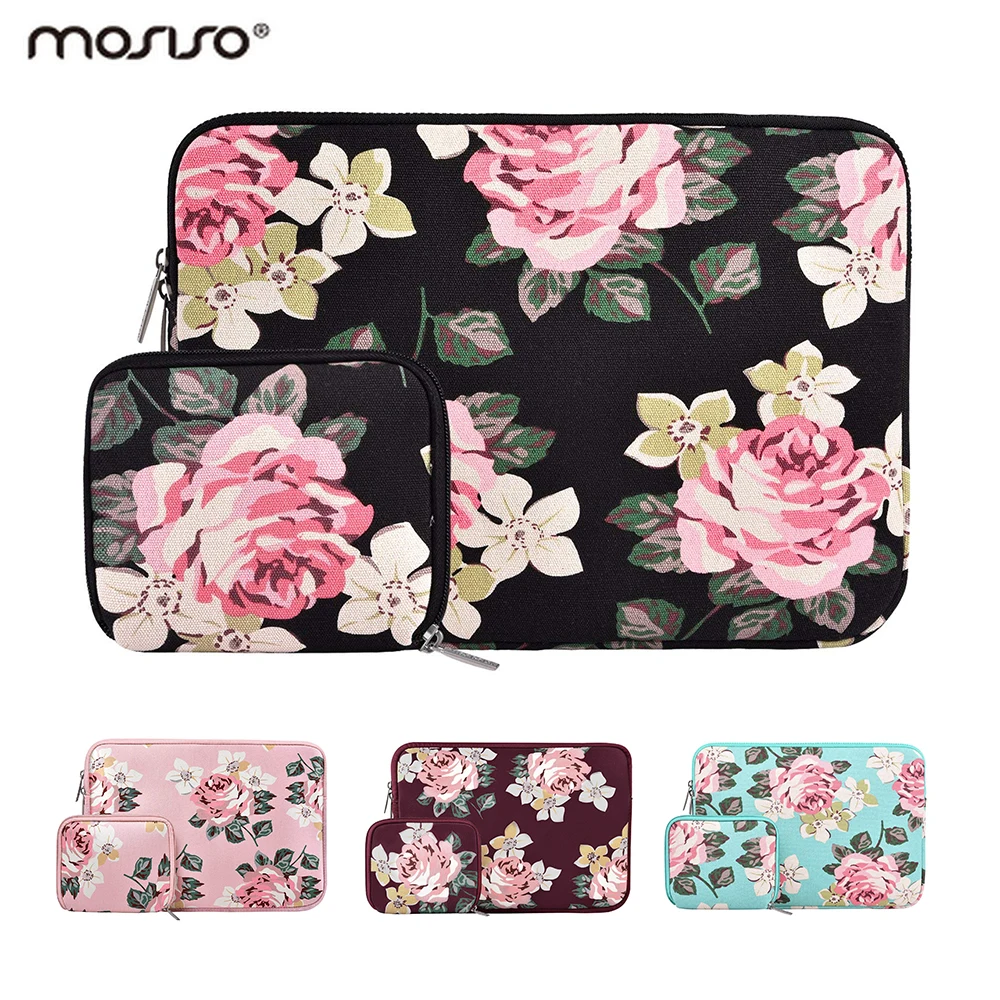 Mosiso Roses Lady Laptop Sleeve Bag for Macbook Pro Air 13 Acer Lenovo Asus HP Toshiba 13 13.3 inch Notebook Carrying Case 