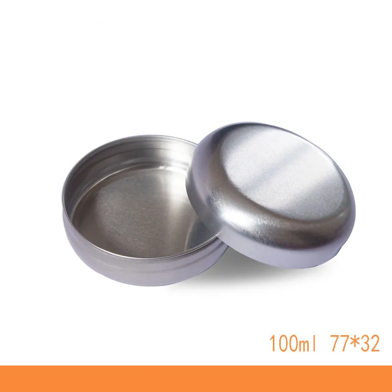 

Empty Tin Can 100ML Aluminum Cosmetic Cream Jar Round Pomade Metal Box Soap Packing Box Dia 77mm Portable Aroma Candle Pot 25pcs