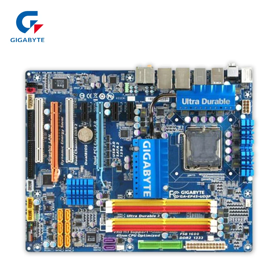 Original Gigabyte GA-EP45-UD3P Desktop Motherboard EP45-UD3P P45 LGA 775 DDR2 SATA2 USB2.0 ATX 100% Fully Test original gigabyte ga g41m es2l desktop motherboard g41m es2l g41 lga 775 ddr2 8g sata2 usb2 0 micro atx 100% fully test