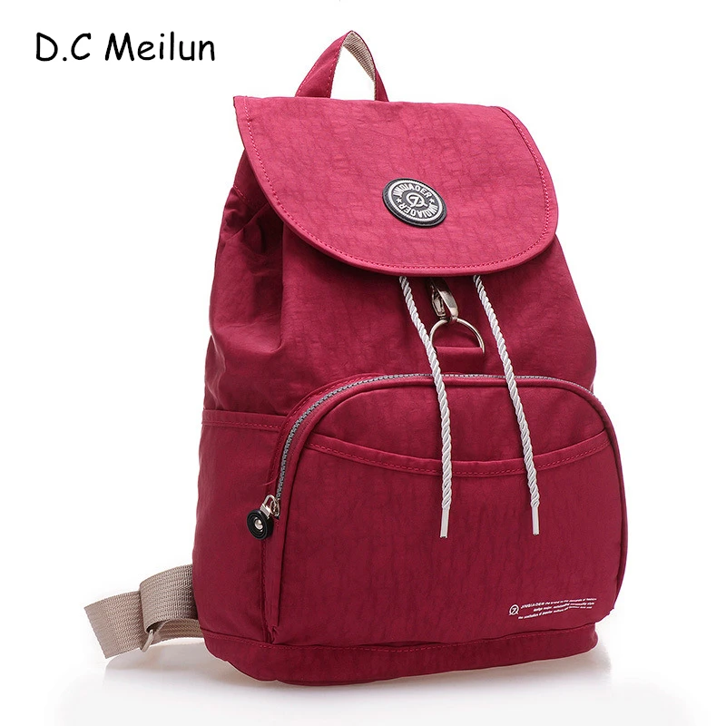 

D.C Meilun Backpack Women Fashion Style Waterproof Nylon Backpack 10 Colors Lady Women's Backpacks Female Casual Travel Bag