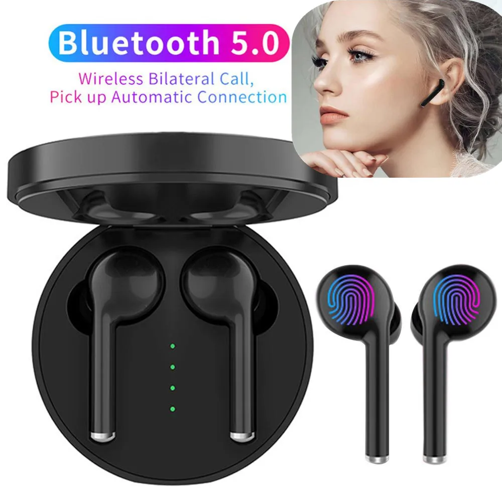 

TWS Wireless Earphone Stereo 5.0 Bluetooth Headset with Mic Sport&Gaming Bluetooth Earbuds White Black for Iphone Android Pc