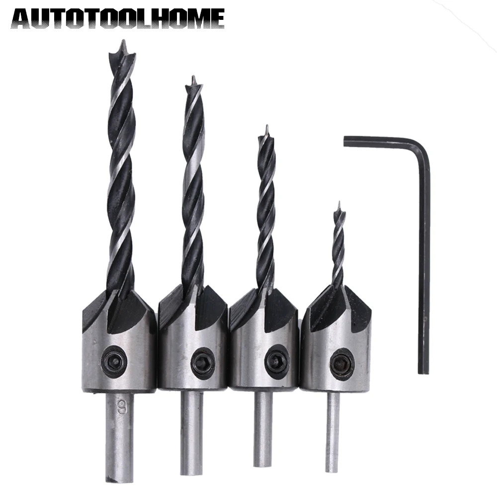 Набор сверл AUTOTOOLHOME 4 шт. набор для электроинструмента из высокопрочной стали с 5