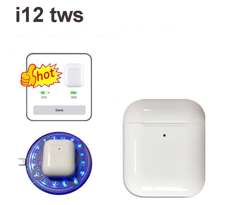 

i12 TWS Mini 1:1 for air Bluetooth 5.0 Earphone Sports Sweatproof True Wireless Touch Earbuds Binaural call Earphones