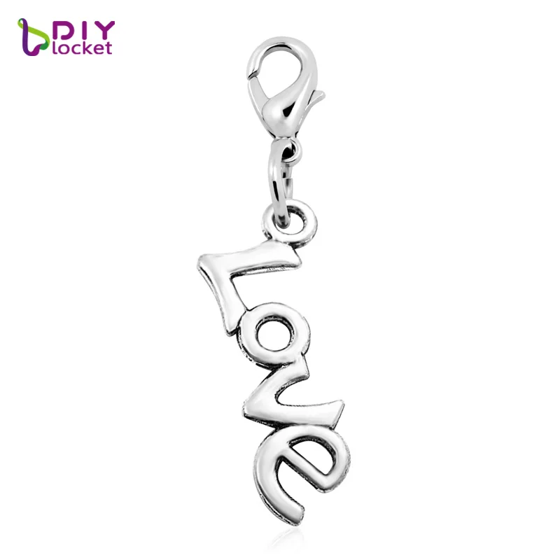 Fashion Charms 20PCS "Love"dangles pendants fit floating keychain