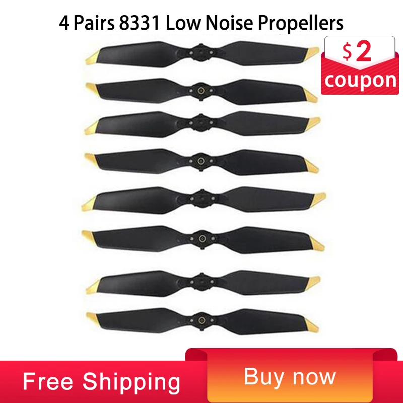 Billige 4 paar DJI Mavic Pro Platin 8331 Geräuscharm Quick Release Propeller (Goldene Silber) für Mavic Pro Zubehör Klingen requisiten