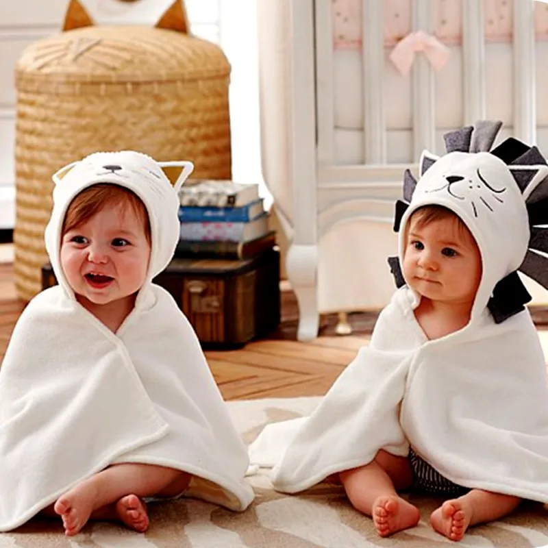 18 хлопковый плащ для маленьких мальчиков и девочек, накидка, полотенце, банное полотенце для новорожденного, мягкое полотенце с капюшоном и мультяшным рисунком, одеяло, спальный мешок