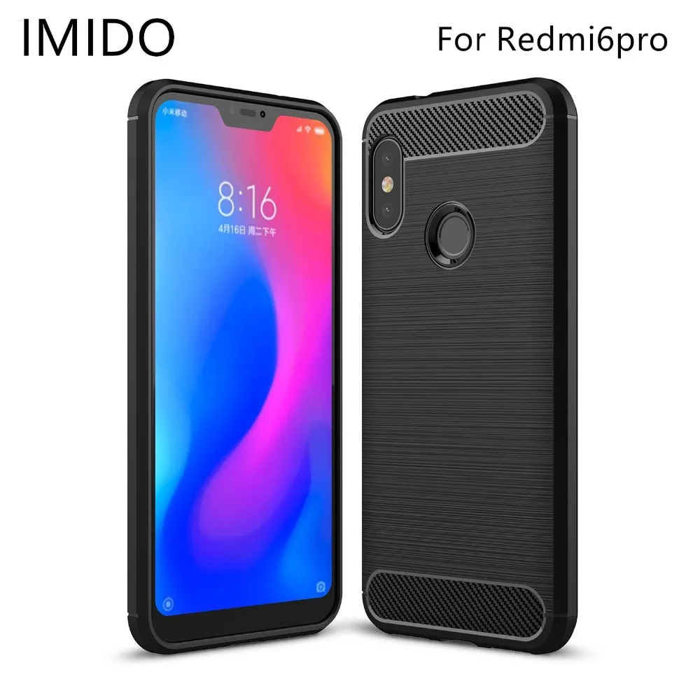 For Xiaomi Redmi6PRO Luxury Soft Silicon TPU carbon fiber Phone Case for redmi6pro shockproof full cover protection case capa |