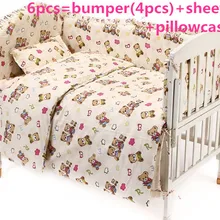 Промо-акция! 6 шт., детская колыбель с рисунком медведя для маленьких мальчиков, Комплект постельного белья cuna, детская кровать, бампер, включает(бамперы+ простыня+ наволочка