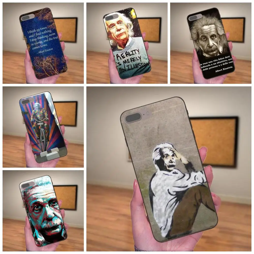 ТПУ хипстерский чехол Бэнкси &quotАльберт&quot Эйнштейна для Apple iPhone 4 4S 5 5S SE 6 6S 7 8 Plus X XS