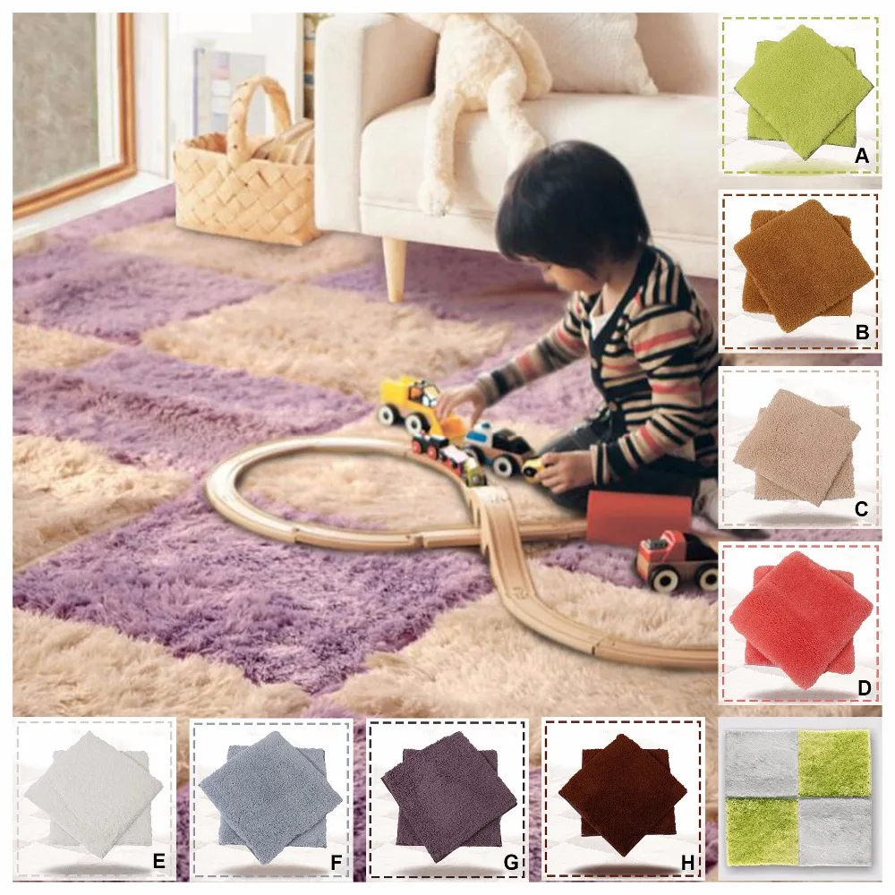 Kinds Puzzle Carpets Superfine Fiber Anti Skid Floor Mats Kids Children