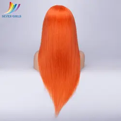 Перуанский 130% 150% 180% плотность оранжевый Полное Кружева натуральные волосы парик с волосами младенца Glueless 8-30 дюймов парик для черные
