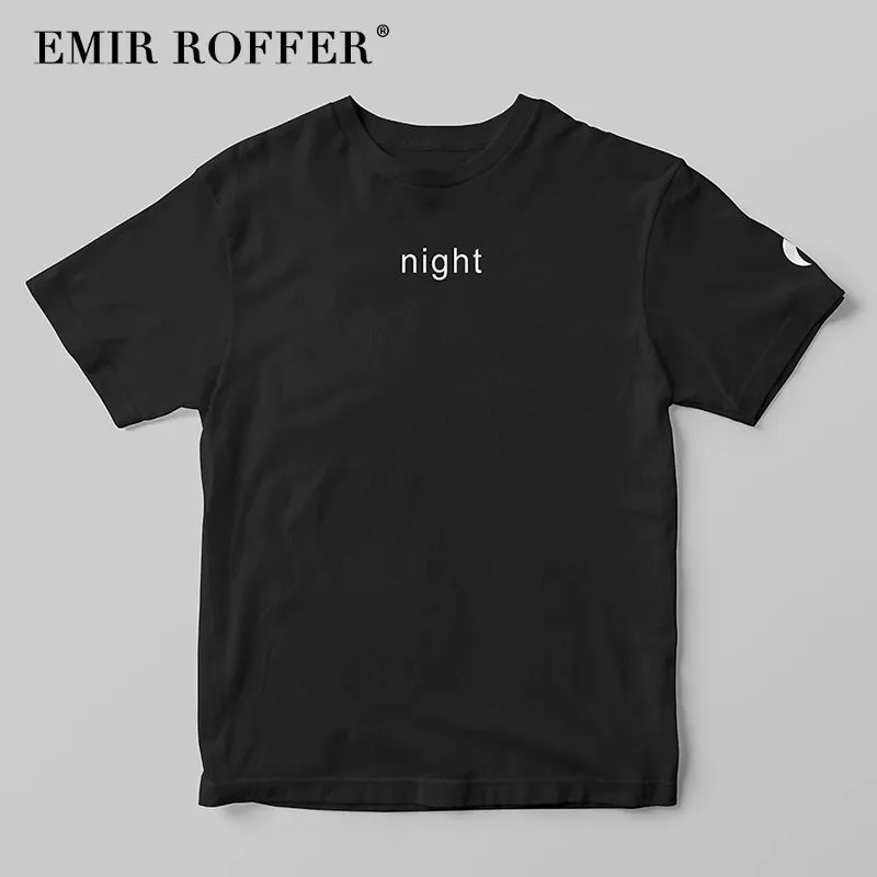 EMIR ROFFER футболка для дня и ночи женская черно белая с принтом уличная одежда Harajuku