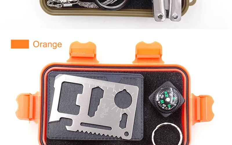 Equipamento de Acampamento ao ar Caixa de Viagem Kit de Sobrevivência de Emergência Livre Ferramentas Edc Tactical Gear Militar Conjunto Sos Mini Multitools Gadgets 8 Ferram. atividade ar livre