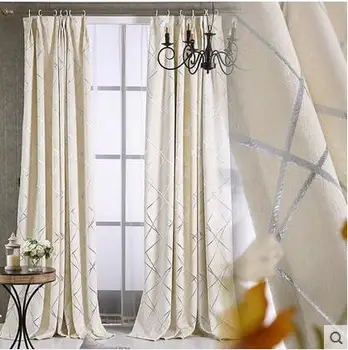 

Modern Geometric Embroidered Curtains For living Room/ Bedroom Blackout Curtains Window Treatment /drapes Home Decor