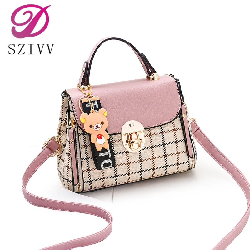 

2019 new plaid small square bag European and American fashion shoulder bag diagonal cross bag handbag