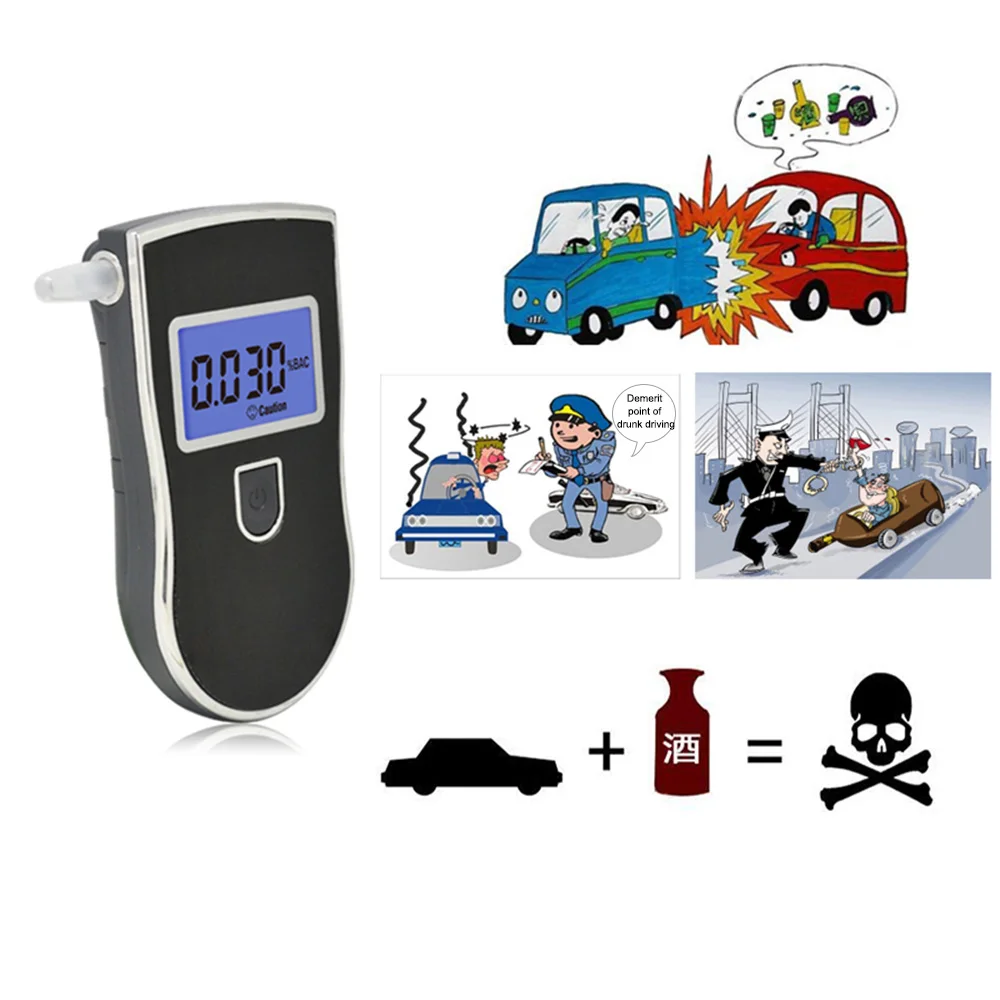 Glcc Профессиональный алкогольный тестер цифровой алкотестер ЖК-дисплей анализатор дыхания портативный алкотестер устройство для водителей