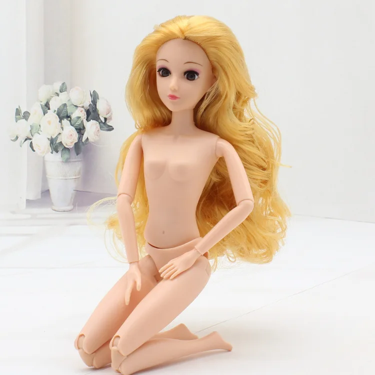 9 1 Набор кукла голова с 3D глазами длинные Кудри волосы 3D ресницы игрушка дети девочки подарок кукла игрушки для кукольного домика 1/6 кукла без тела - Цвет: 9
