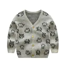 Осенне-зимний вязаный свитер для мальчиков; пуловер с длинными рукавами; детский шерстяной свитер с героями мультфильмов; кардиган для мальчиков; пальто; детская одежда