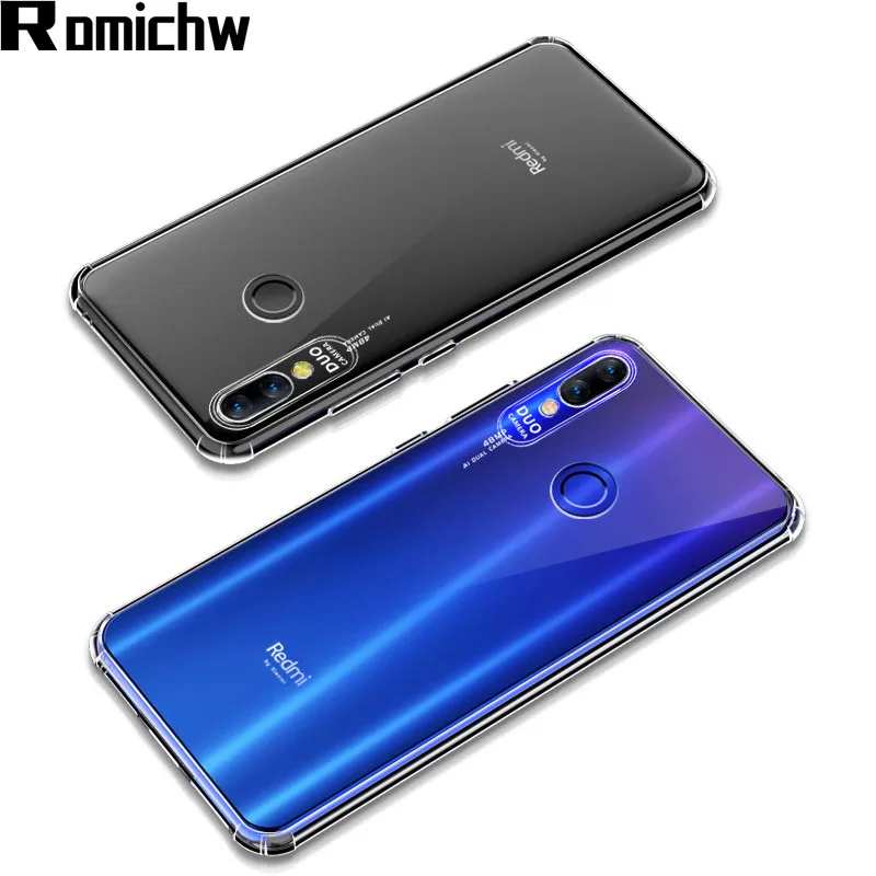

ROMICHW Transparent Phone Cases For Redmi K20 Pro Redmi note7 Pro 7A Case Soft Cover Silicone Phone Case For mi8 9 SE mi8 young