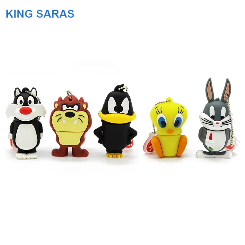 

KING SARAS cartoon5 model 64GB Rabbit lion duck usb flash drive usb 2.0 4GB 8GB 16GB 32GB pendrive cute gift usb2.0