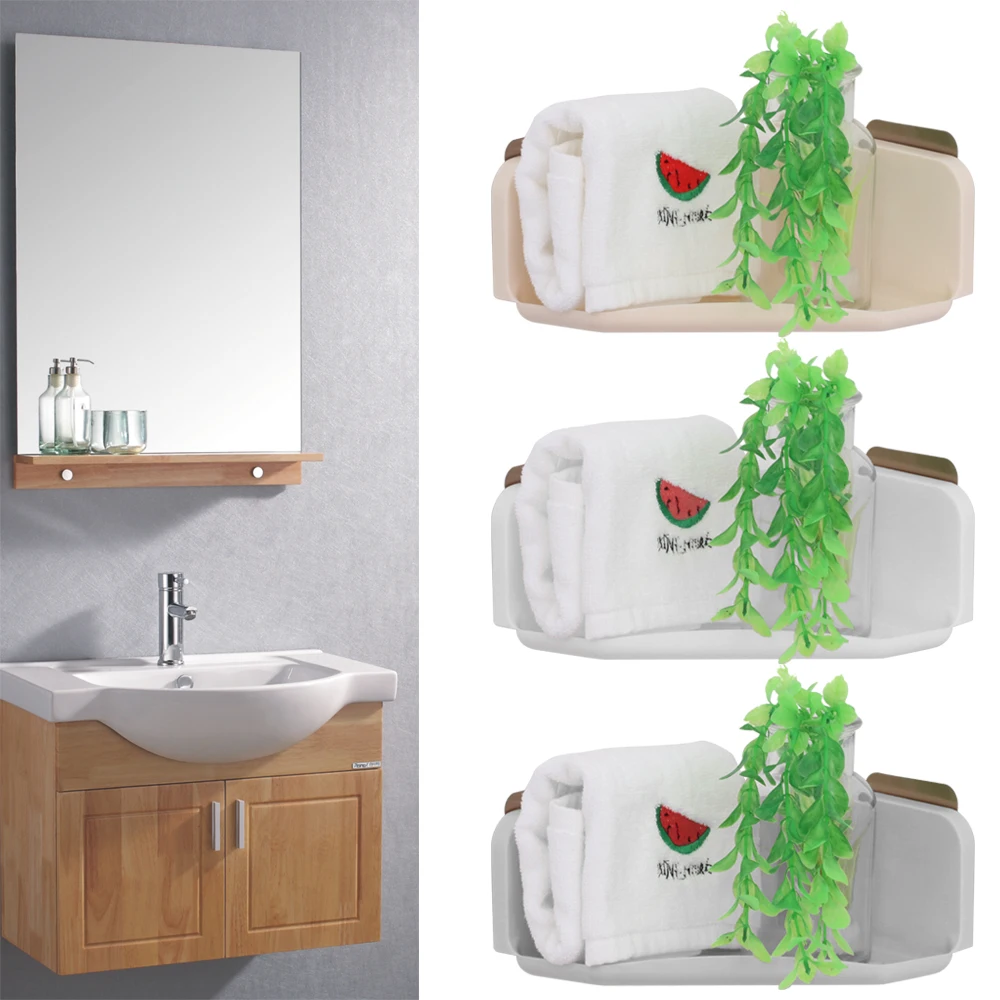 

Plastic Suction Cup Corner Shower Shelf Bathroom Shampoo Shower Shelf Holder Kitchen Storage Rack Organizer Bathroom Product