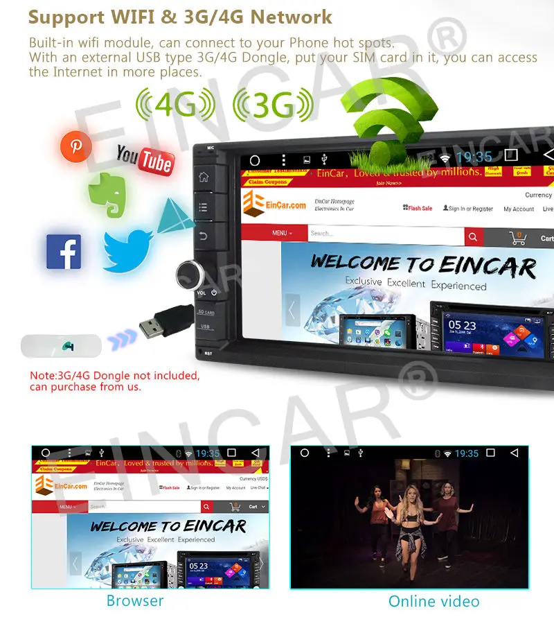 Perfect CAMERA+2GB RAM Android 6.0 Double Din Car Stereo Radio GPS Wifi 3G OBD2 HD DAB+ 5