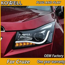 KOWELL автомобильный Стайлинг для Chevrolet Cruze фары Cruze A8 светодиодный фары DRL Объектив двойной луч H7 HID ксеноновые автомобильные аксессуары