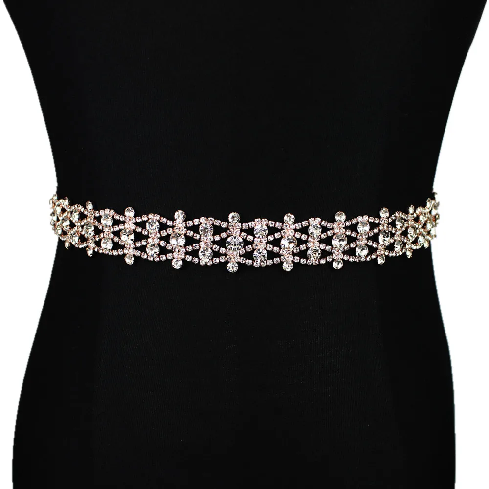 Bridal Belt 18Rose Ручной работы Серебряный свадебный пояс стразы на поясе аппликация для вечерних выпускных платьев свадебное украшение белый бежевый пояс лента - Цвет: Bridal Belt 18Rose