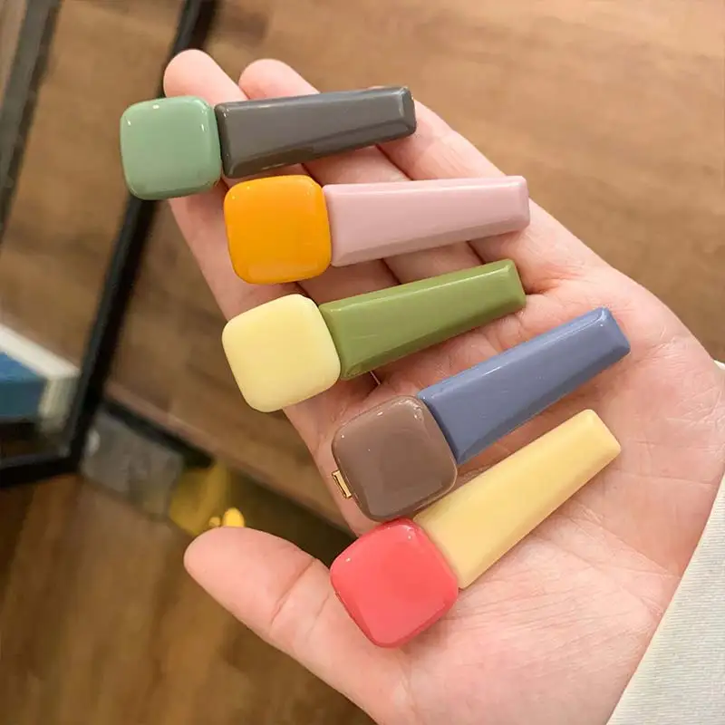 

Korean fashion crystal hairpin alloy round candy color hair clip barrettes hairgrip women girls acrylic party hair accessories