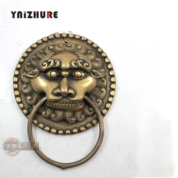 

2pcs 110mm Chinese Antique Bronze Door Handle Copper Ring Shop First Beast Handle